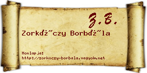 Zorkóczy Borbála névjegykártya