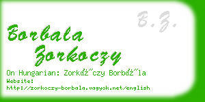 borbala zorkoczy business card